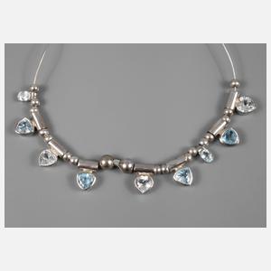 Silbercollier mit Topasen