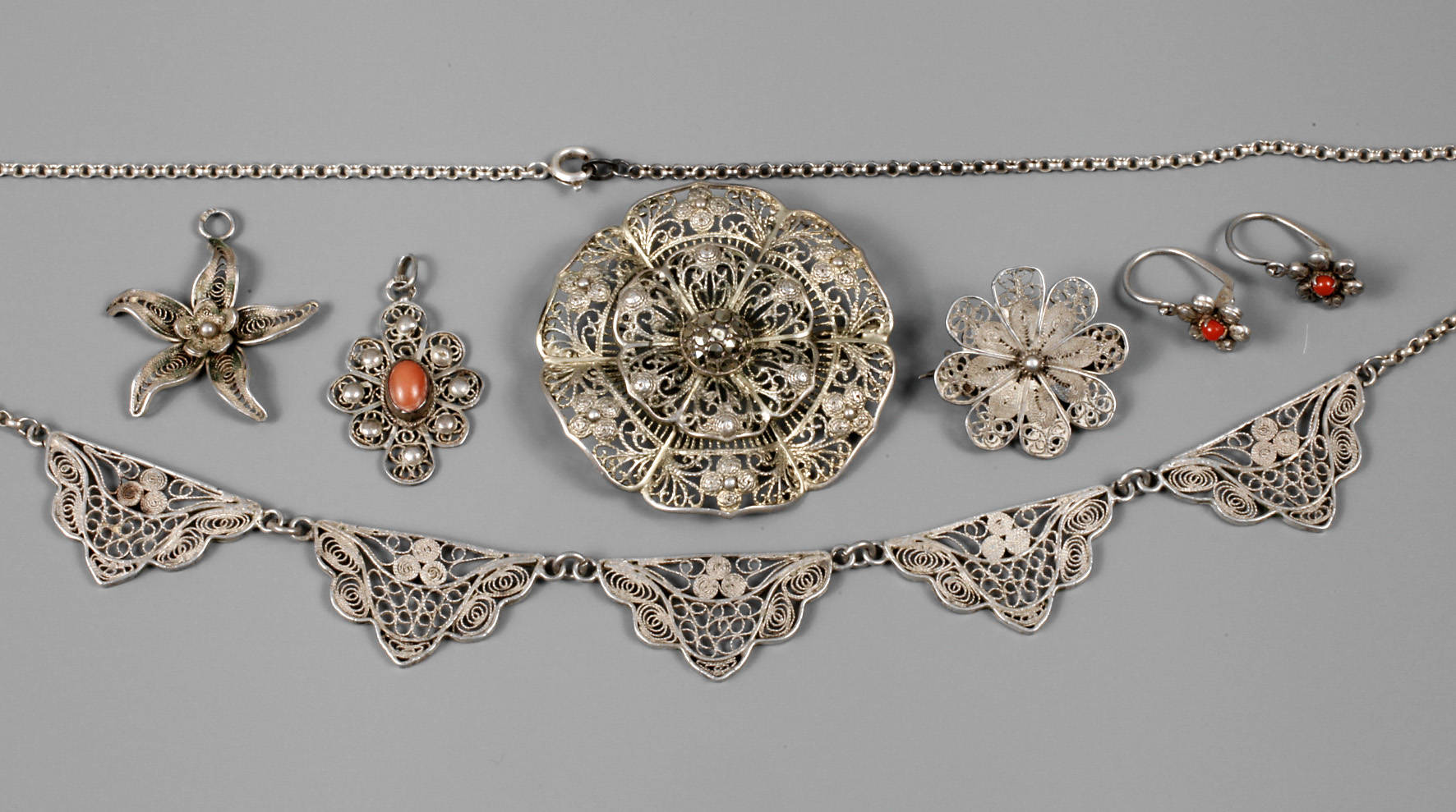 Schmuckkonvolut Filigranarbeit