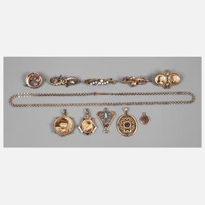 Konvolut Gründerzeitschmuck