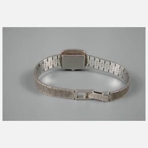 Damenarmbanduhr Weißgold mit Diamantbesatz