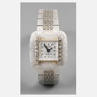 Damenarmbanduhr Weißgold mit Diamantbesatz111