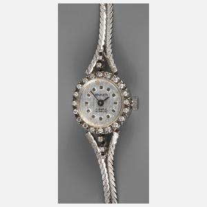 Damenarmbanduhr Weißgold mit Diamanten