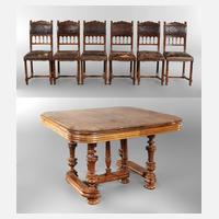 Esstisch und sechs Stühle Gründerzeit111