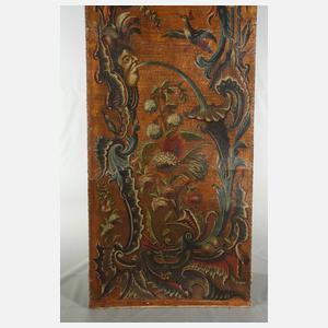 Paar spätbarocke Ledertapeten