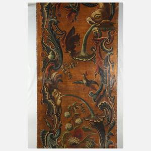 Paar spätbarocke Ledertapeten