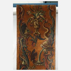 Paar spätbarocke Ledertapeten