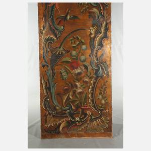 Paar spätbarocke Ledertapeten