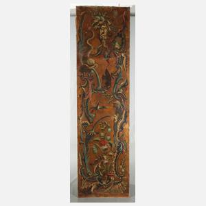 Paar spätbarocke Ledertapeten