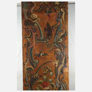 Paar spätbarocke Ledertapeten