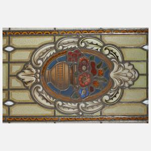 Zwei Bleiglasfenster Historismus