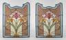 Paar florale Bleiglasscheiben Jugendstil