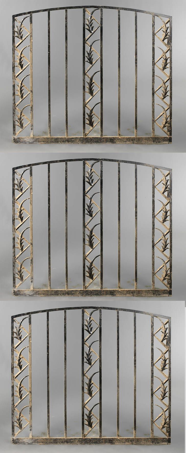 Drei Ziergitter Art déco