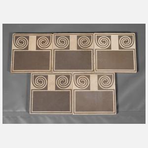 Fünf Fliesen Peter Behrens