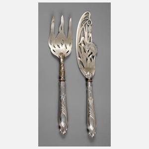 Silber Fischvorlegebesteck Jugendstil