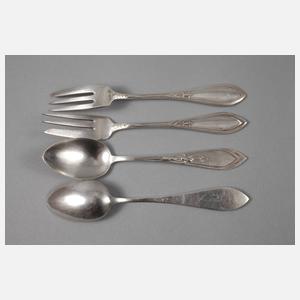 Silber sechs Kaffeelöffel und sechs Kuchengabeln