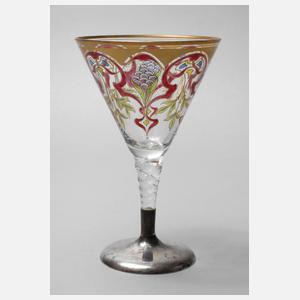 Jugendstilpokal mit Silberfuß