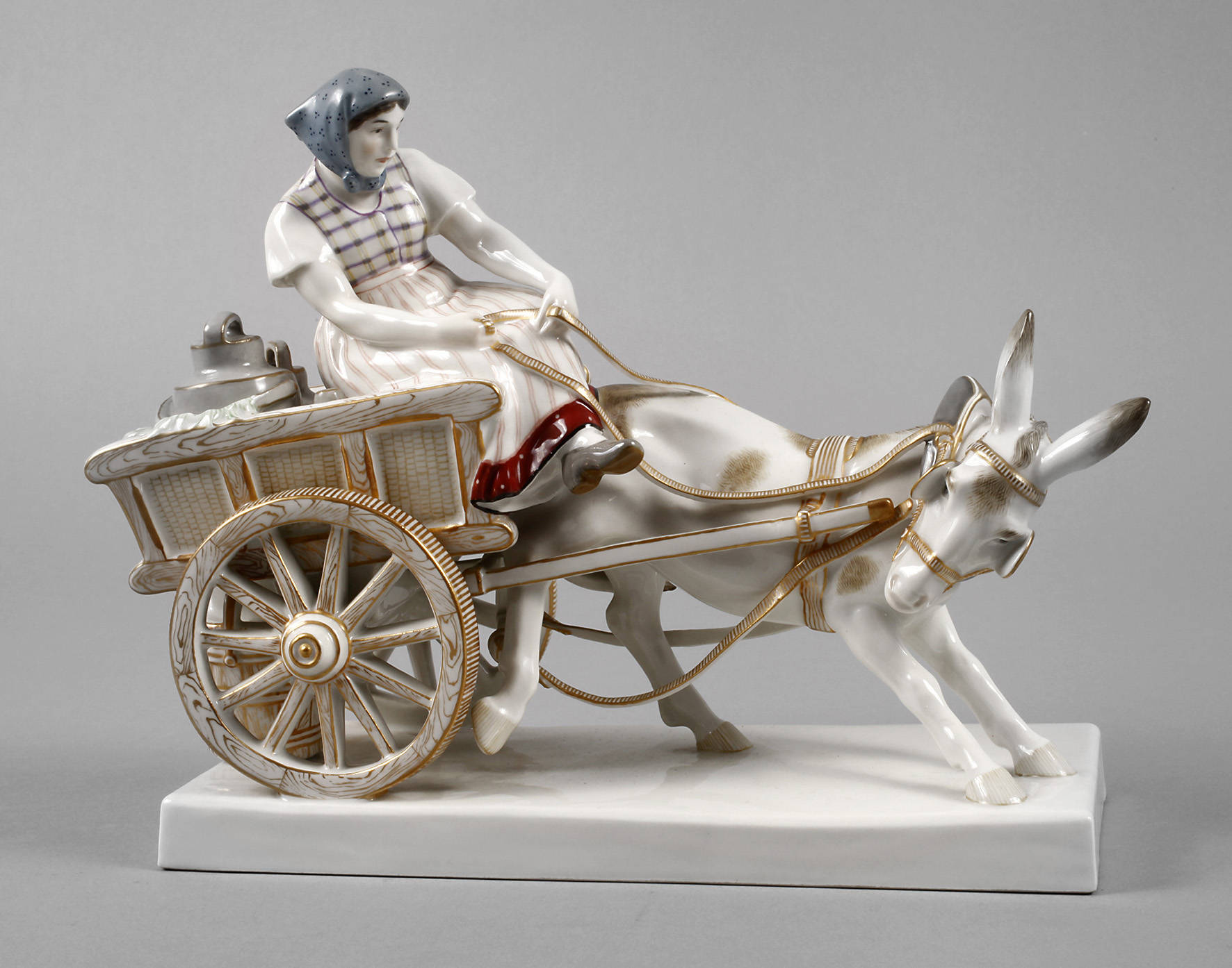 KPM Eselswagen ”Westfälin mit Eselsfuhrwerk”