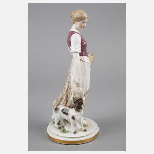 Meissen ”Mädchen mit Wachtelhund”