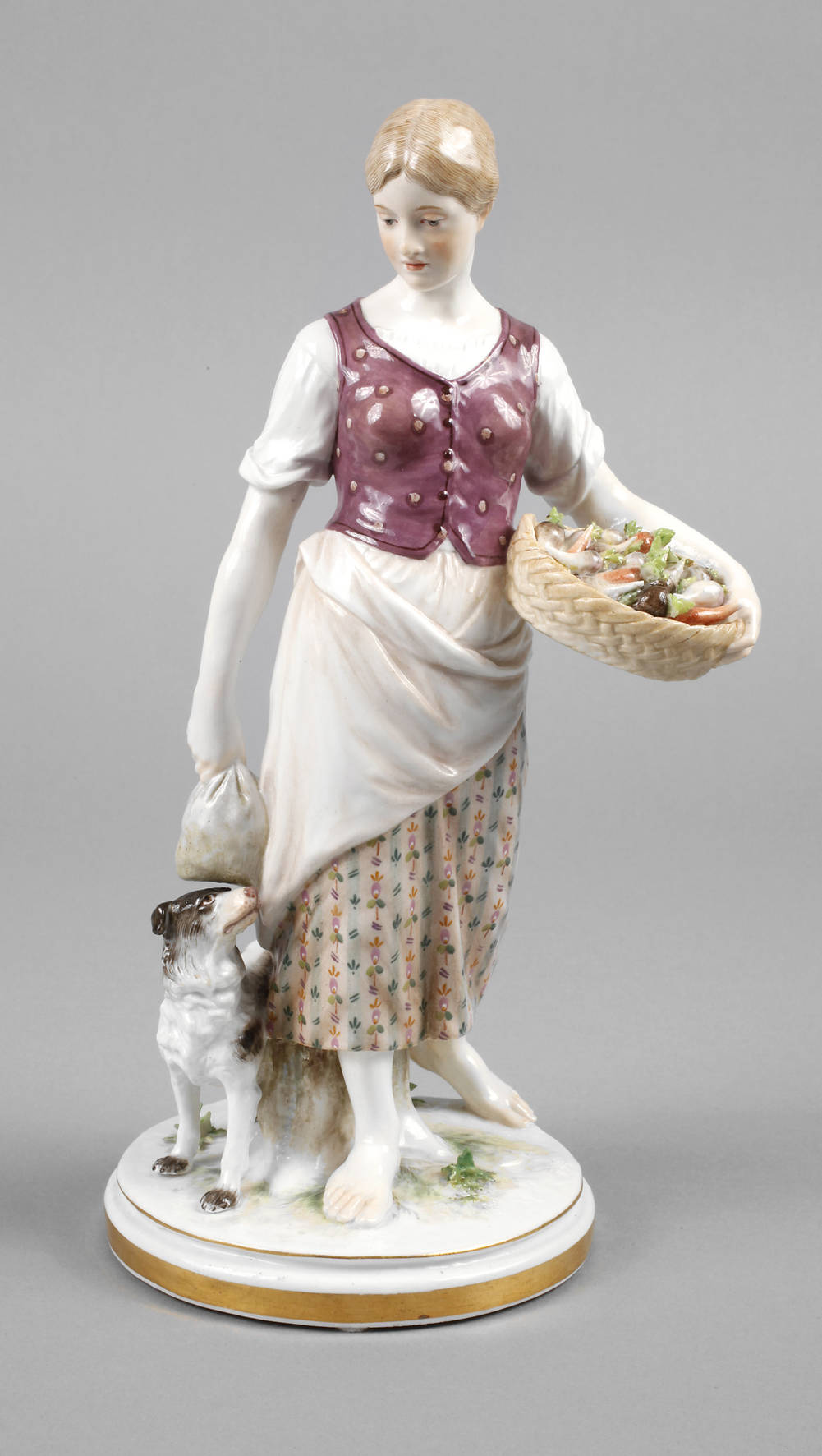 Meissen ”Mädchen mit Wachtelhund”