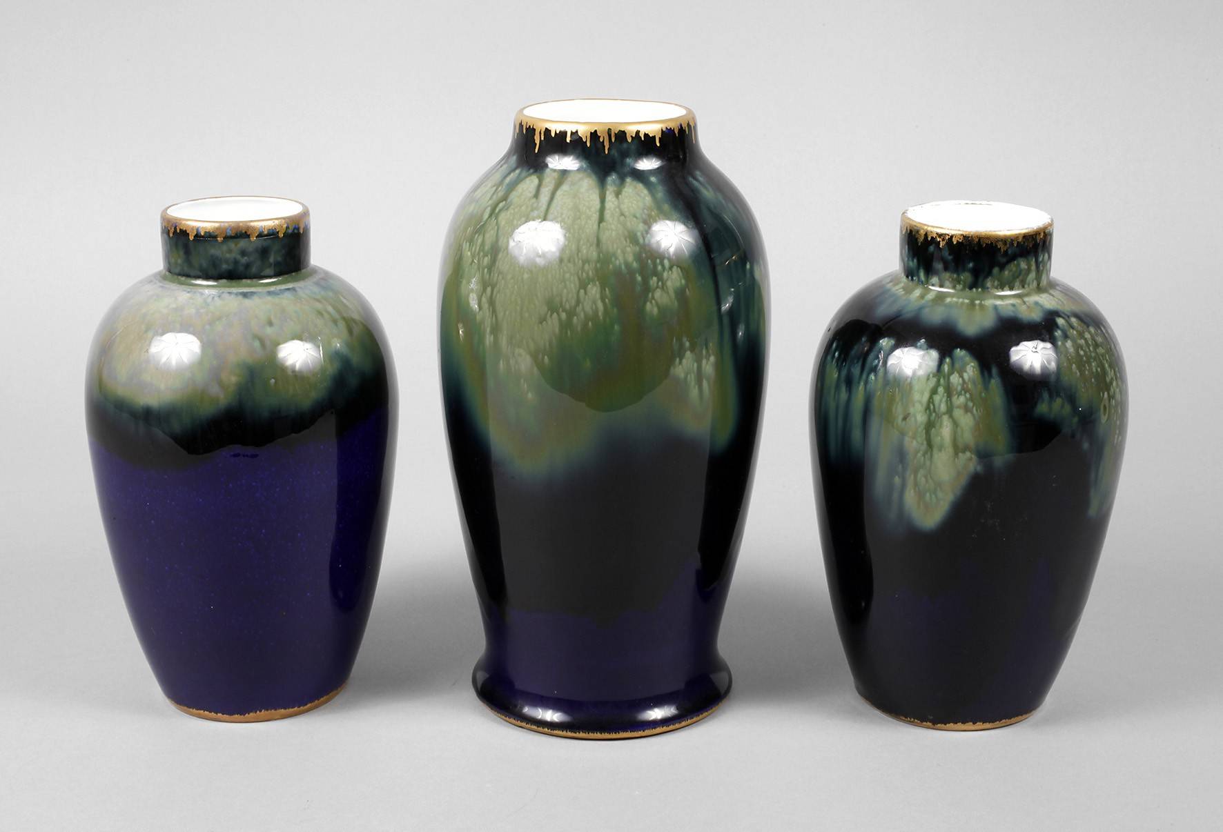 Rosenthal drei Vasen Laufglasur