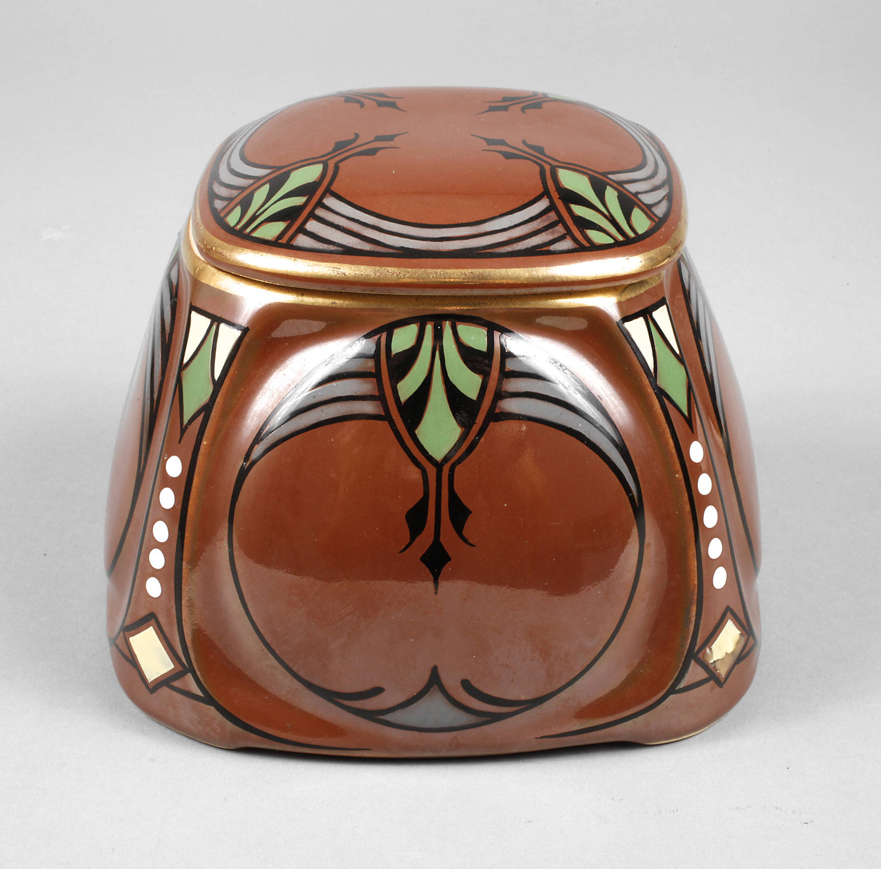 Bunzlau Deckeldose Jugendstil