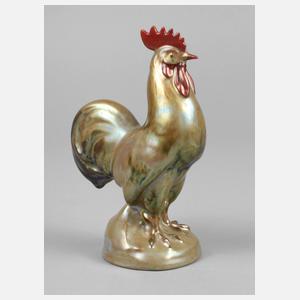 Zsolnay Pécs Tierfigur Hahn