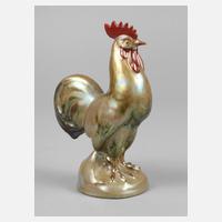 Zsolnay Pécs Tierfigur Hahn111