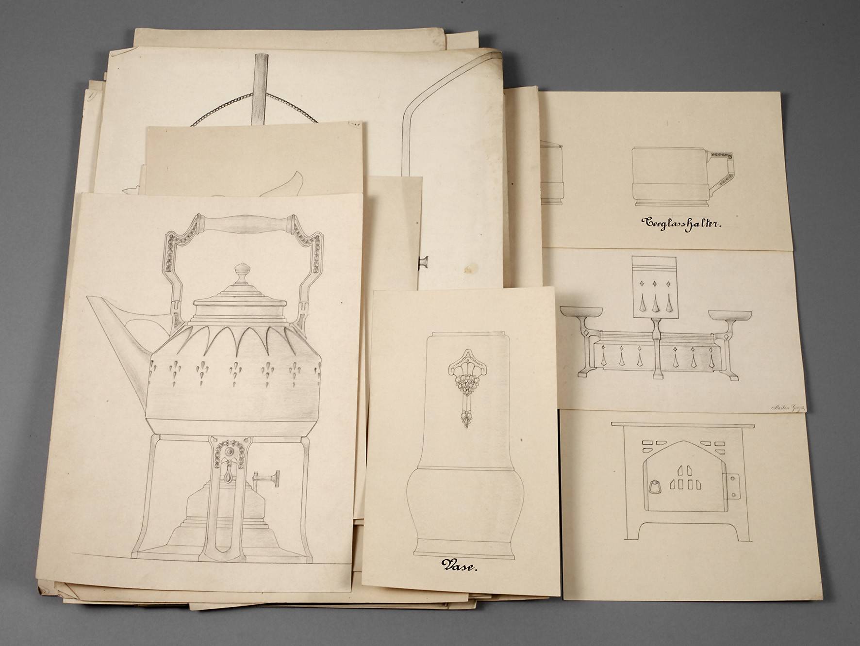 Konvolut Entwurfszeichnungen Jugendstil