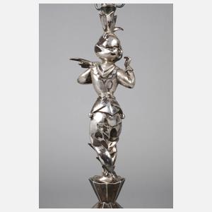 Silber figürliche Tischlampe Art déco