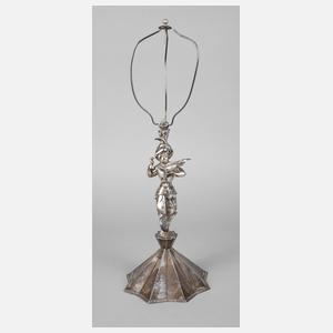 Silber figürliche Tischlampe Art déco