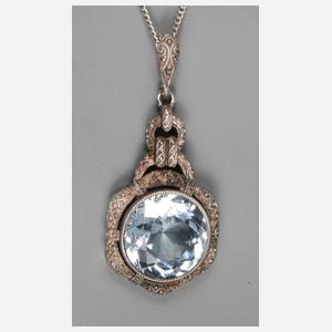 Silberanhänger mit Art-déco-Steinbesatz