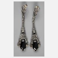 Paar Ohrhänger mit Markasit und Onyx111