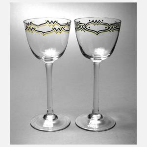Zwei Weingläser Art déco