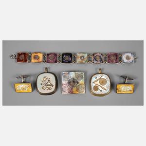 Konvolut Emailschmuck