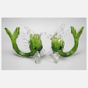 Murano Paar Fischvasen Licio Zanetti