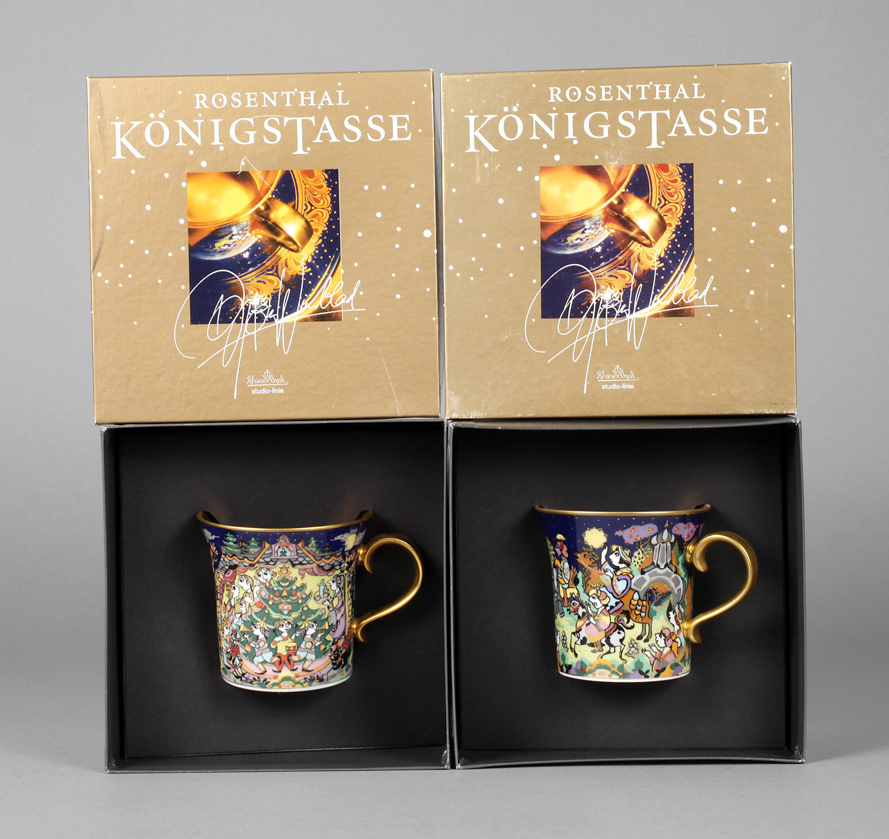 Rosenthal Paar Königstassen mit Untertassen