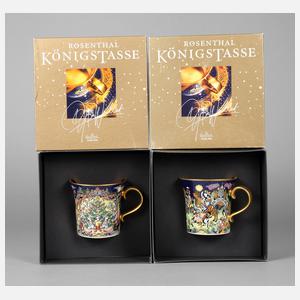 Rosenthal Paar Königstassen mit Untertassen