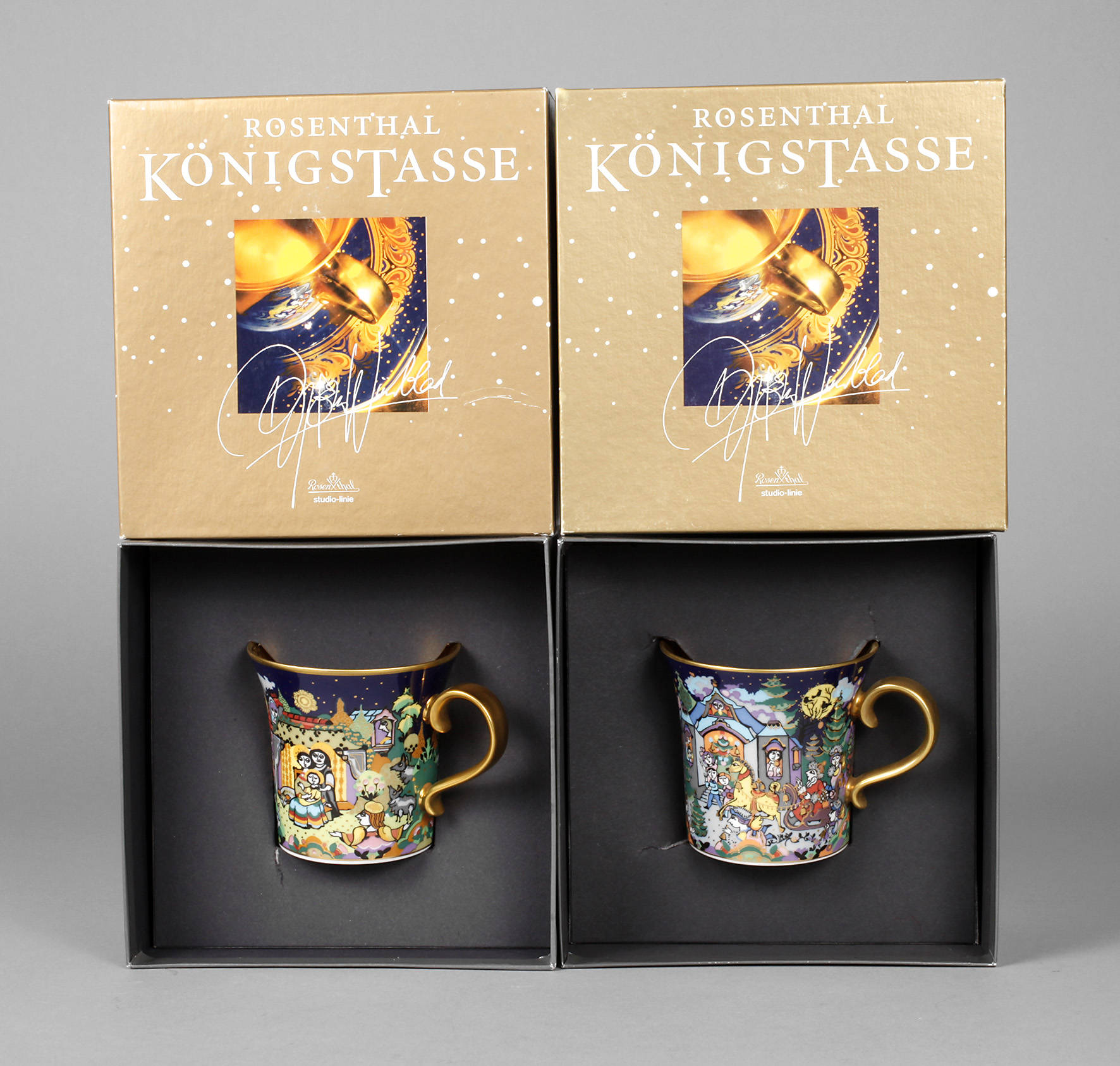 Rosenthal Paar Königstassen mit Untertassen