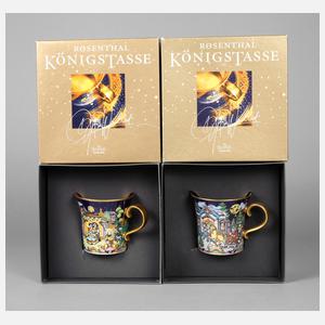 Rosenthal Paar Königstassen mit Untertassen