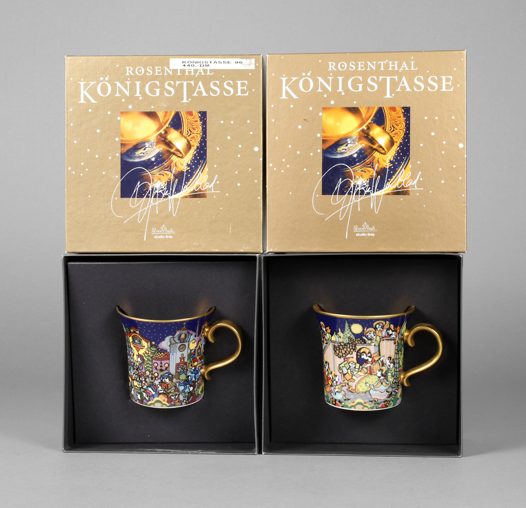 Rosenthal Paar Königstassen mit Untertassen