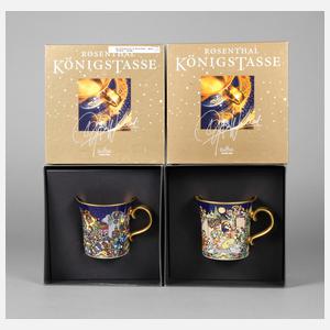 Rosenthal Paar Königstassen mit Untertassen
