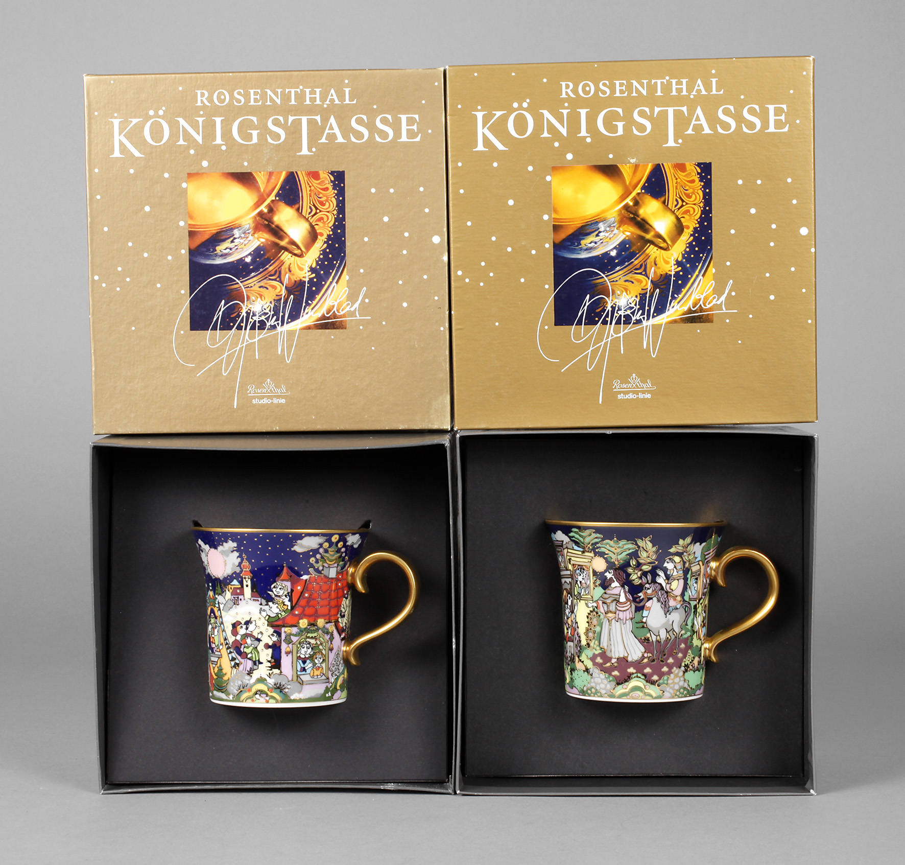 Rosenthal Paar Königstassen mit Untertassen