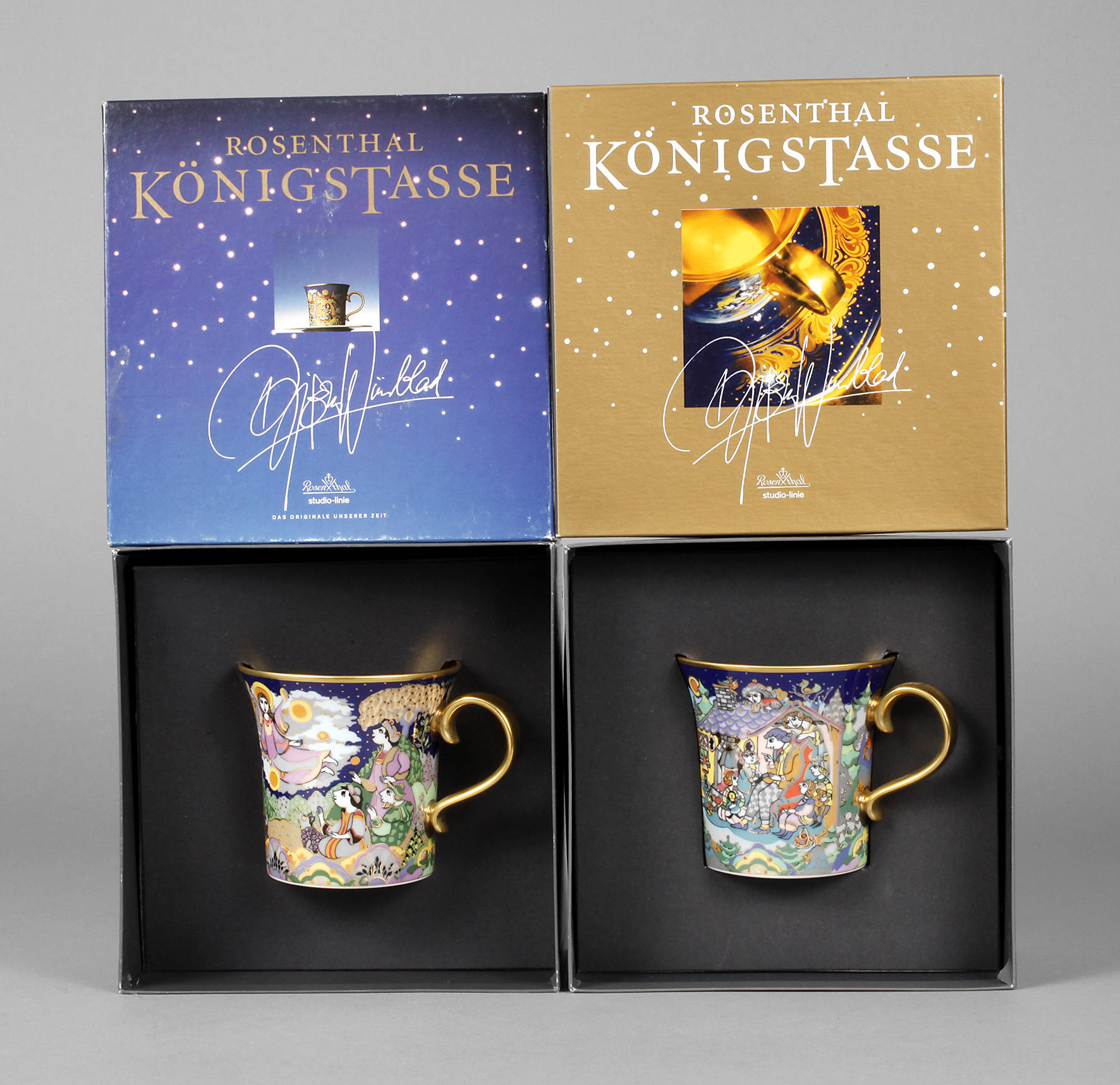 Rosenthal Paar Königstassen mit Untertassen