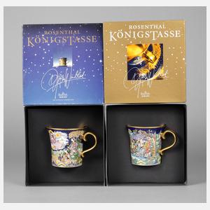Rosenthal Paar Königstassen mit Untertassen