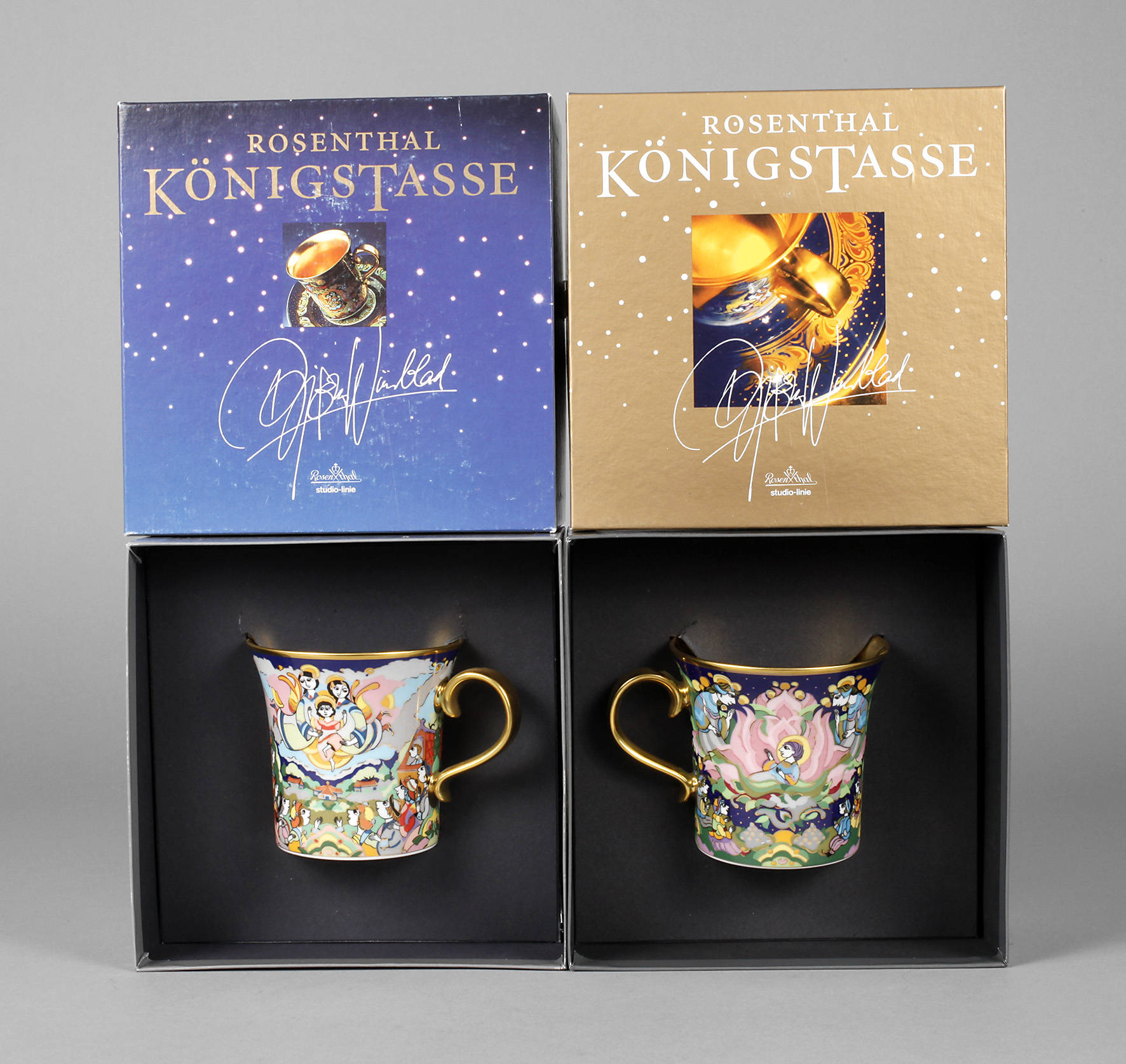 Rosenthal Paar Königstassen mit Untertassen