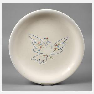 Pablo Picasso Teller Friedenstaube mit Blumen