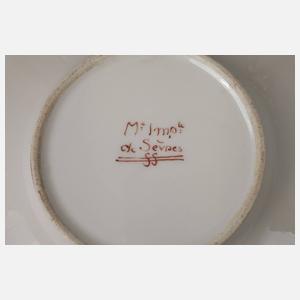 Sevres Kaffeeservice mit napoleonischen Schlachtenszenen