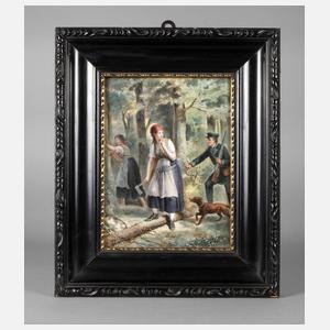 KPM Berlin Porzellanbildplatte ”Die Reisigdiebinnen”