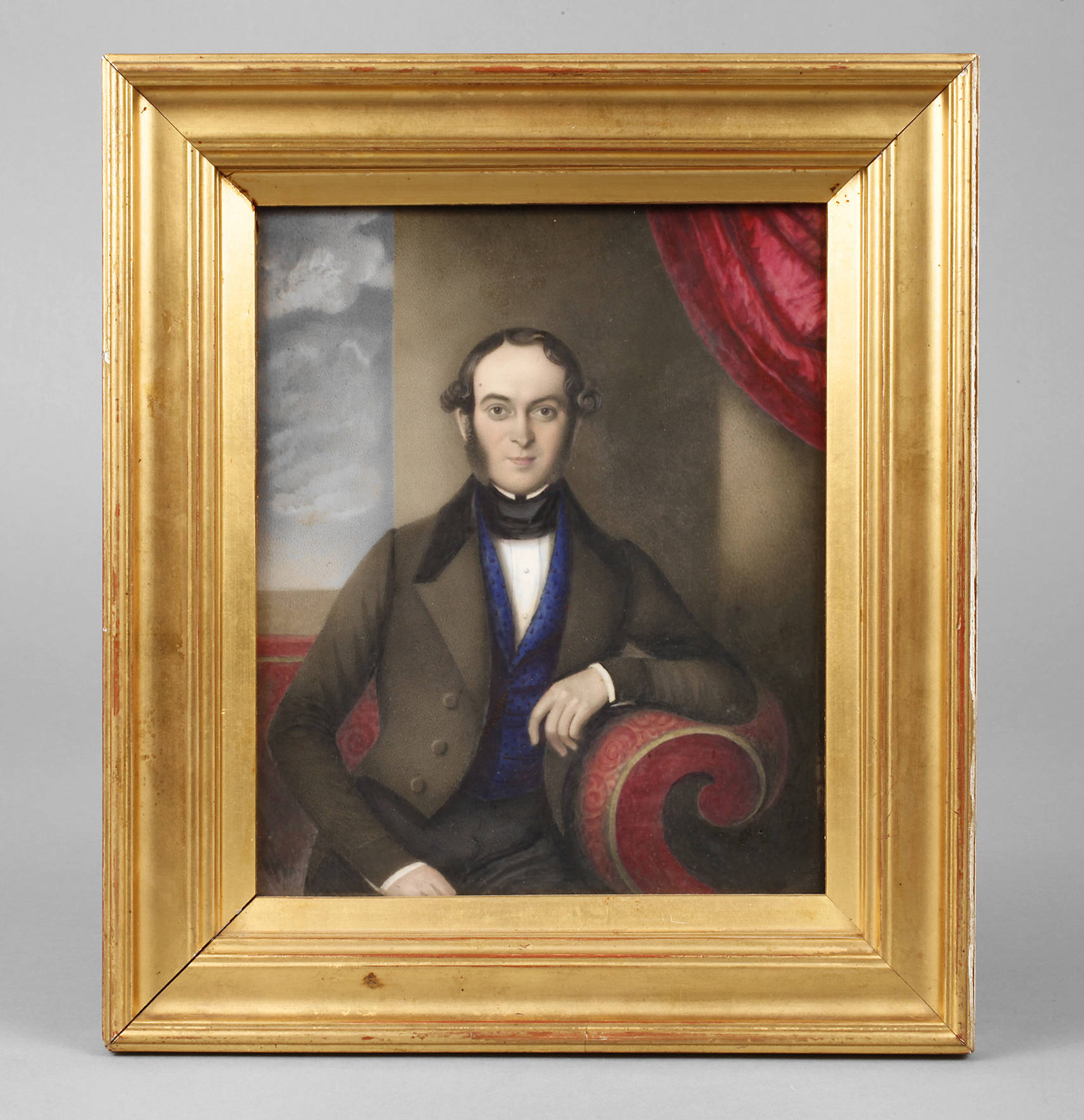 Porzellanbildplatte mit Männerportrait