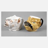 Hof-Moschendorf zwei figürliche Rasierbecher111